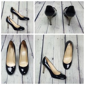 Kate Spade Karolina Black Patent Striped High Heel